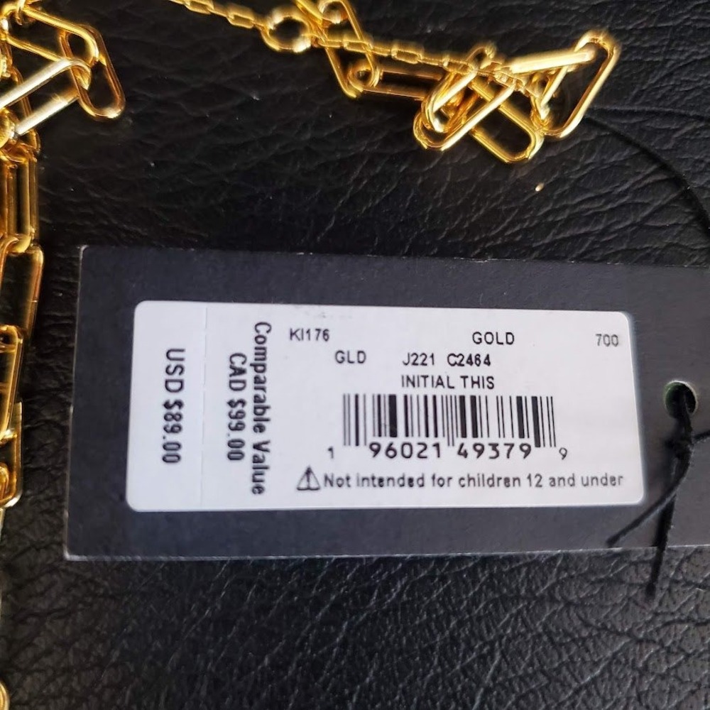 Kate Spade New York Initial This Letter C Paperclip Chain Necklace Gold Tone NWT - Picture 5 of 6